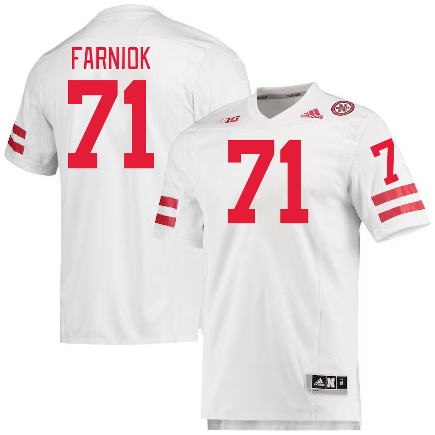 #71 Matt Farniok Nebraska Cornhuskers Jerseys Football Stitched-White